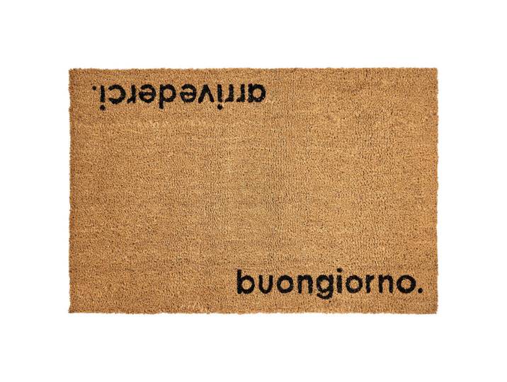 Beliani Fussmatte Naturfarben 60/90 cm Schriftzug Kokosfasern Labo, Rechteckig, 60x90 cm, Teppiche und Böden, Schmutzfangmatten, Fußmatten