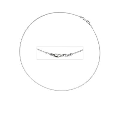 Halsreif JOBO "Starre Halskette 1,2 mm" Gr. 42, silber (weißgold 585), Halsketten, Damen, 42cm, Weißgold 585, 14 Karat 585 Weißgold