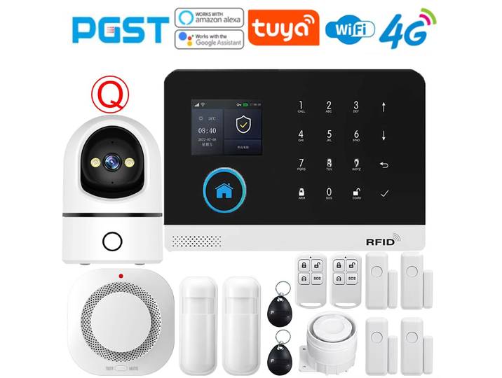 Système d'alarme Graffiti PGST-103, alarme de maison intelligente WiFi domestique sécurisée 4G, dispositif de système de sécurité sans fil, contrôlé par Smart Life