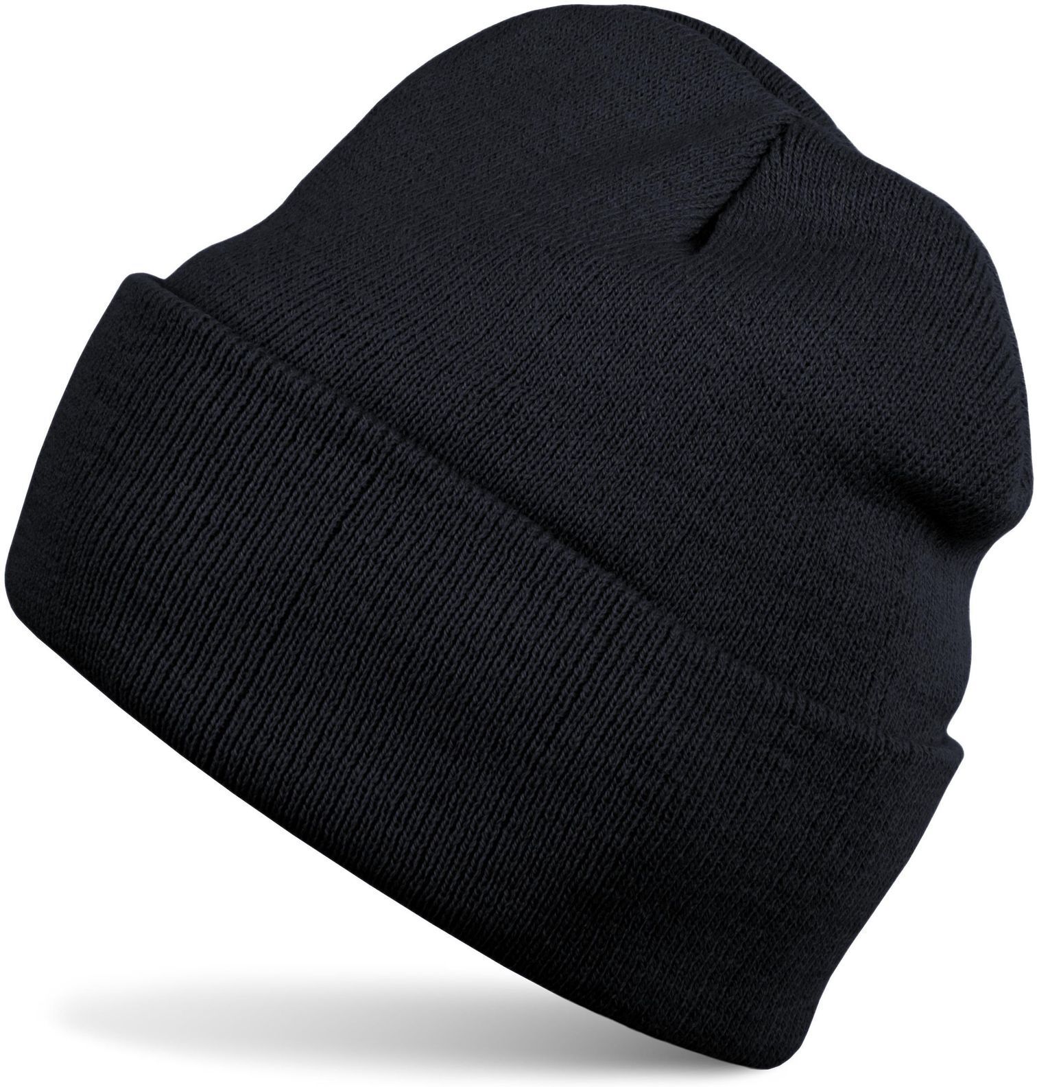 Strickmütze STYLEBREAKER "Winter Strickmütze mit Krempe", Herren, blau (dunkelblau), Obermaterial: 100% Polyacryl PAN., Modisch, Mützen Strickmütze