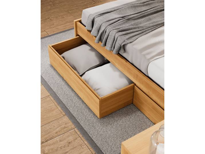 Naturwohnen Bettkasten Massivholz 25x100x94cm Erle natur geölt Serie Arbor Design und Handwerk vereint mit bioola® nature veredelt