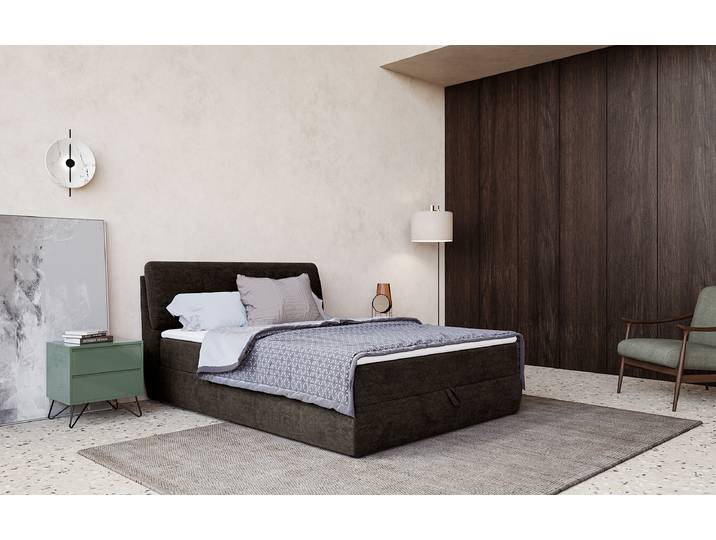 Boxbett Crassier 90 x 200cm Microfaser Senga Braun