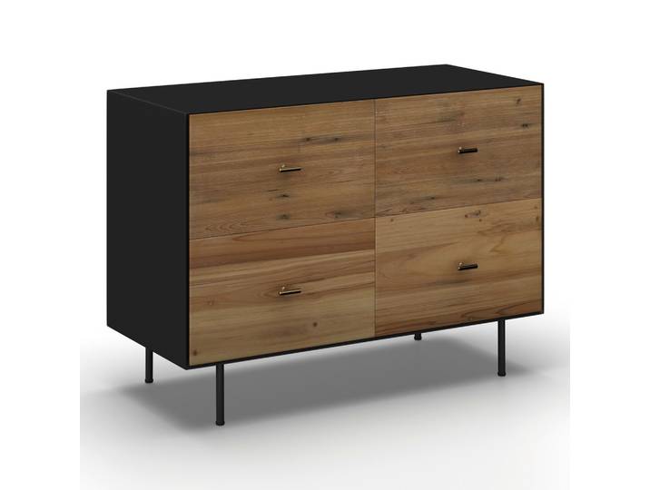 Kommode Giorgia Schwarz/Echtholz/MDF