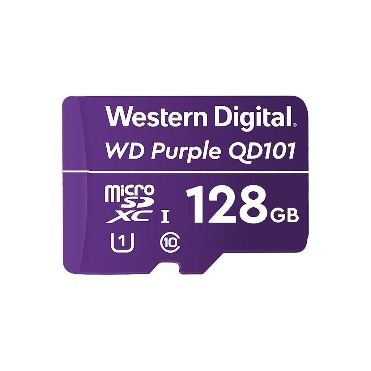 Western Digital WD Purple SC QD101 MicroSDXC Kaart, 128 GB, Klasse 10, Class 1 (U1), Paars