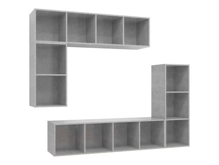 Ensemble de meubles TV suspendu OVONNI - BINGO - Gris béton - Contemporain - Design