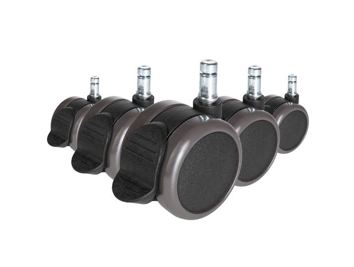 5x Roulettes Rolo Stop Pour Sols Durs Avec Frein De Stationnement 11mm / 65 Mm Roulettes Hjh Office