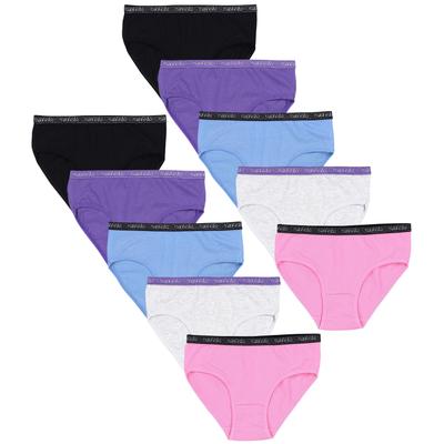 Slip TUPTAM "Slips Mädchen Slips mit Aufdruck 10er Pack", Kinder, Gr. 128, grau (slips, rosa lila blau schwarz grau), Unterhosen Slip