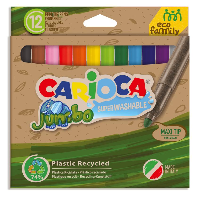 Carioca Fasermaler Eco E-12 Maxi 12 Stück, Mehrfarbig (12x) (004386)