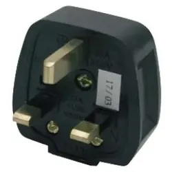 PCE 00200 Schutzkontaktstecker BS (britischer Standard) 13A IP32 schwarz mit Sicherung