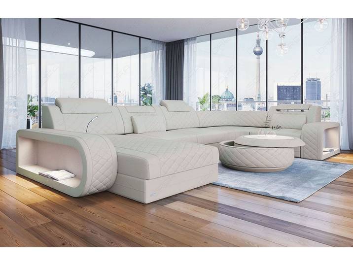Mini Wohnlandschaft Berlin U-Form aus Leder