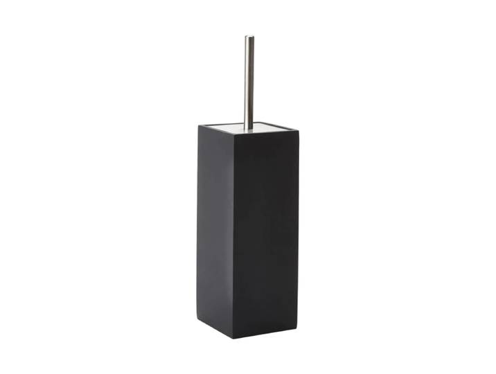 Hochwertiger Design Toilettenbürstenhalter „Moon“ - Schwarz Marmor Schwarz, Silber Aquanova