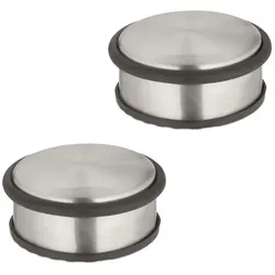 Relaxdays Edelstahl Türstopper im 2er Set Schwarz,Silber