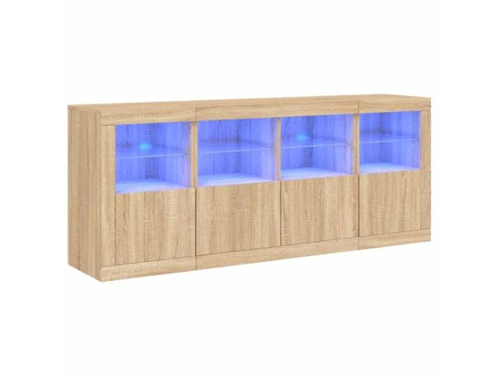 Bestseller Buffet/Commode/Sidebord - CLOUD - avec lumières LED - chêne sonoma 163x37x67 cm FR370