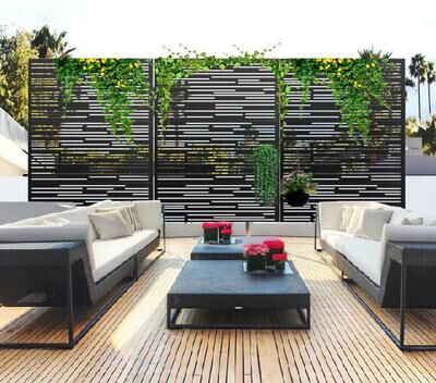 Dovelina Shine Metal Privacy Screen Panel Free Standing