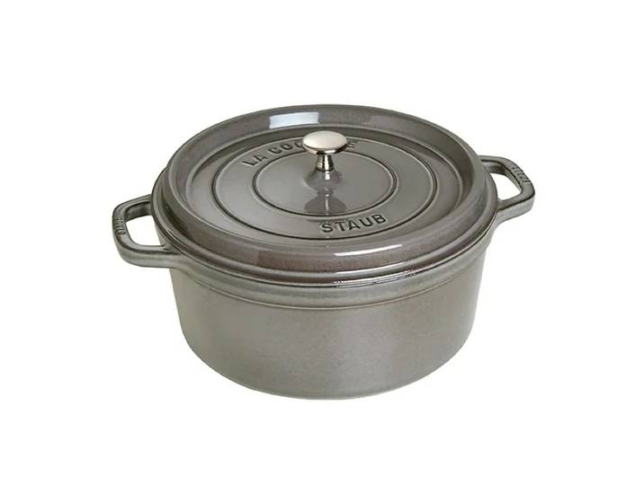 STAUB Staub runder Topf aus Gusseisen 6,7 l Grau