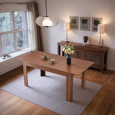 ZWYO HOSIMU Extendable Rectangular Dining Table, Modern Expandable Kitchen Table with 2 Drop Leaves