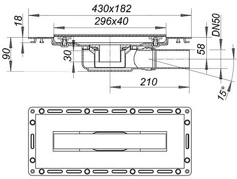 Dallmer TistoLine PLAN  Duschrinne Abdeckung Design 30 cm, DN 50