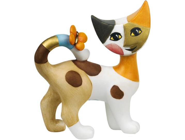 Sammelfigur GOEBEL Figur Rosina Wachtmeister - Clara , bunt, B:3cm H:8cm T:6,5cm, Biskuitporzellan, Dekofiguren, Sammelfigur, Katze