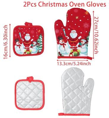 Rare Purchases Merry Christmas Oven Gloves, Xmas Ornaments, Christmas Decoration, For Home Mitts, Navidad Natal New Year Gift style 3
