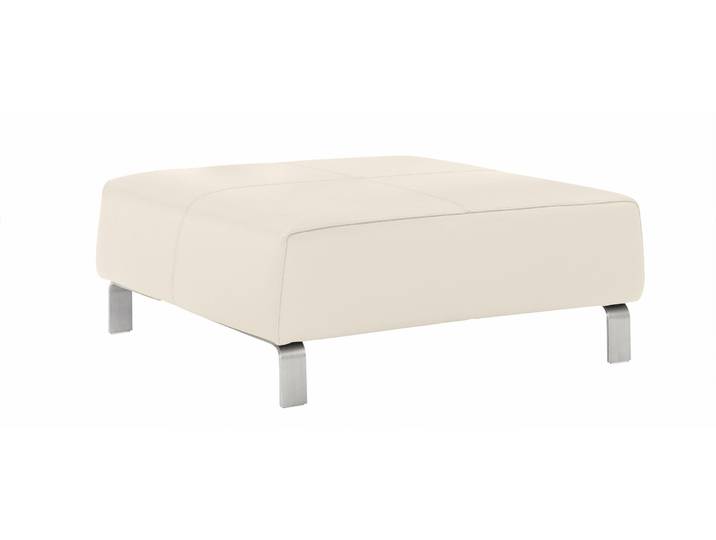 Hocker CALIA ITALIA Simon , beige (bianco latte), B:97cm H:40cm T:97cm, Leder SORRENTO, pigmentiertes Glattleder;Leder BULL, pigmentiertes Dickleder, Hocker, Hocker