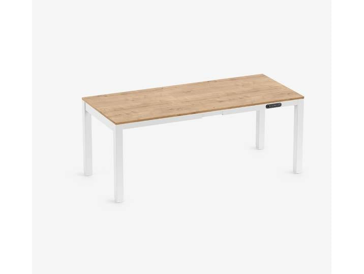 PRIMUS 4-Bein Schreibtisch Weiß Eiche 1800 x 800 x 25 mm