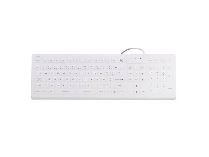 TNB Clavier Filaire médical IP68 100% étanche - Connexion USB-A - AZERTY - Blanc