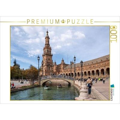 CALVENDO Puzzle Plaza de Espana mit Kanal | 1000 Teile Lege-Größe 64 × 48 cm Foto-Puzzle für glückliche Stunden