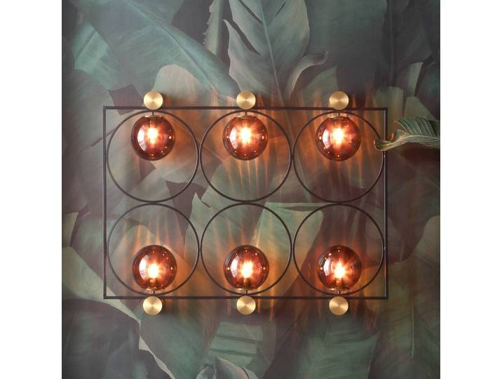 Design wandlamp Balance Circle, bruin / roest, Woon-/ Eetkamer, Glas, Design, Wandlamp design