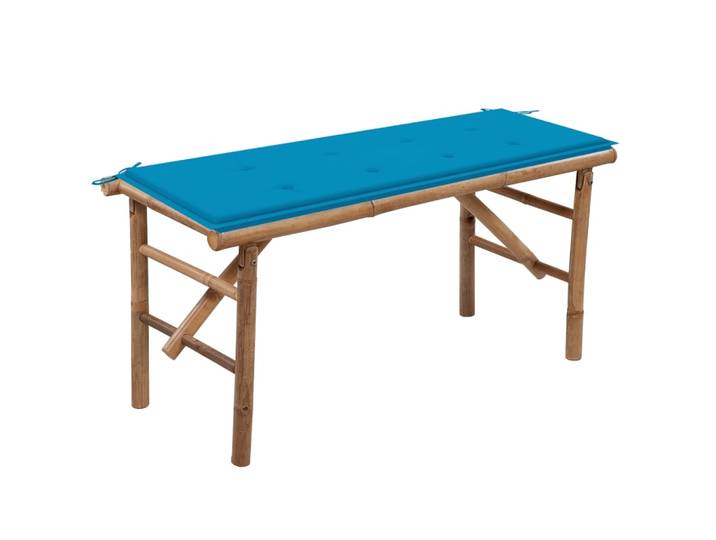 Banc de jardin pliant avec coussin, bambou 120 x 50 x 4 cm, banc de jardin pour cour et loisirs, plusieurs couleurs disponibles
