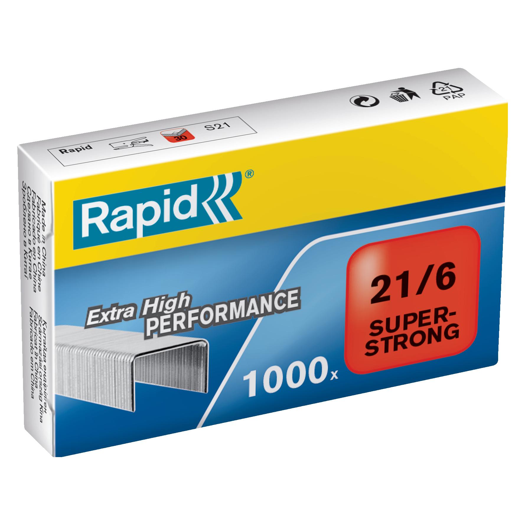 Rapid 24867700, Staples pack, 21/6, 6 mm, 1000 staples, Galvanized steel, Stainless steel (RAP24867700)