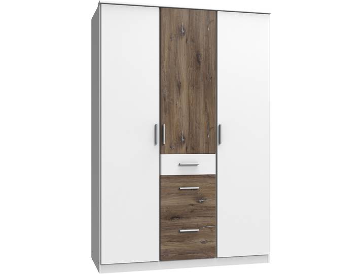 Kleiderschrank WIMEX Joker , weiss (weiß, flagstaff), B:135cm H:199cm T:59cm, Schränke, Kleiderschrank, wahlweise mit Spiegel