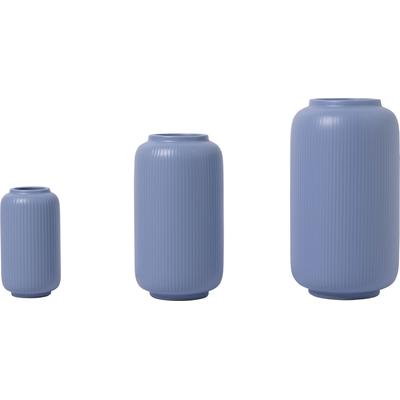 Tischvase OTTO HOME "Ylvii, innen vollständig glasiert und wasserundurchlässig", blau (blau matt), B:12cm H:22cm T:12cm Ø:12cm, Keramik, Vasen, Vasen aus Keramik, uni matt oder mit glänzender, Effektglasur