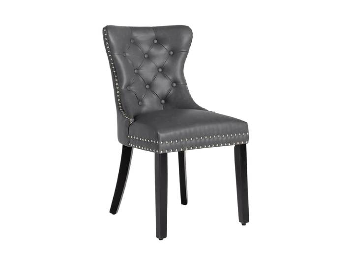 Eleganter Esszimmerstuhl „Castle“ mit Griff Kunstleder Schwarz Invicta Interiors
