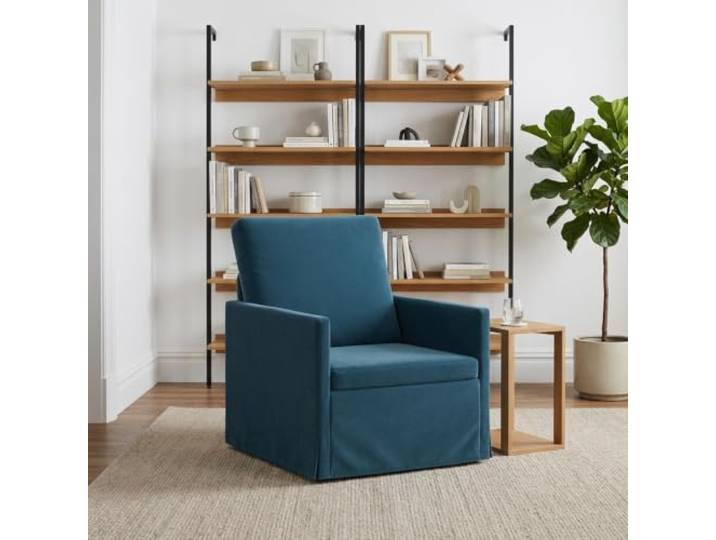 Sessel Blau 70 x 81 x 82 cm Samt Metallrahmen,Kissenrücken,Wohnzimmer,Freizeit,Gäste,Samtoptik,Polstersitz