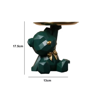 Multisell Products Hub Living Room Desktop Decoration Tray, Kawaii Geometric Butterfly Bear Tray, Candy Miscellaneous Storage Home Decoration green