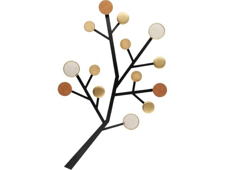 Kare Design Wandgarderobe Bubble Tree Metallic, Braun, 112 cm, Garderobenleiste mit 14 Haken, Vintage-Stil, Motiv Baum, Wanddekoration, Flur