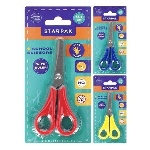 Starpak 13 cm lange Schere für Linkshänder mit Massband (13 cm) (47607477)