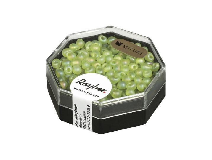 Miyuki-Perle-Drop, 3,4mm ø, transp. gefrostet, Dose