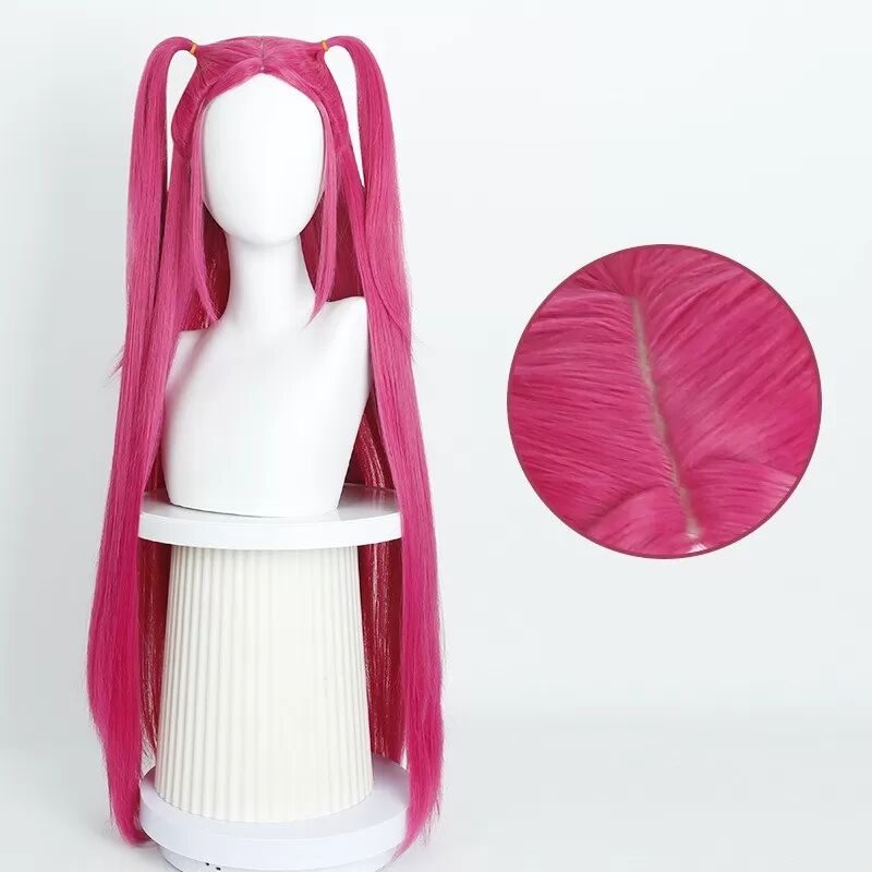 INF Perruque Cosplay Rose : Fibre Haute Température, Sangles Ajustables pour Fêtes & Anime