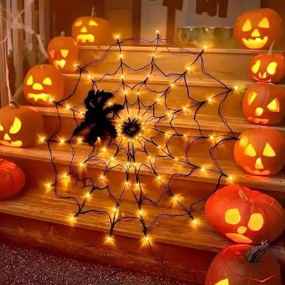 Inspired Finds Halloween LED Spider Web String Lights Ghost Festival Atmosphere Decoration 30cm