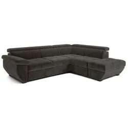 COTTA Ecksofa mit Funktion Speedway Stoff Grau Charcoal