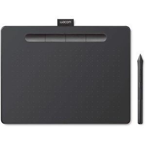 Wacom Grafiktablett Intuos M, für Windows & macOS, 10 Zoll Zeichenfläche, mit Bluetooth & USB-A, passiver Stift