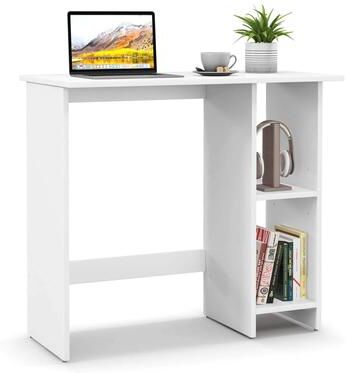 31.5'' Writing Desk Wood Vanity Makeup Table w/ Storage Shelves