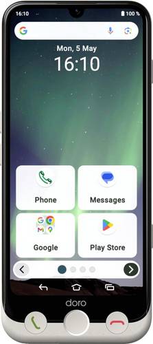 Doro Aurora A30 bone 6,1 128GB Senioren-Smartphone Schwarz, Weiß