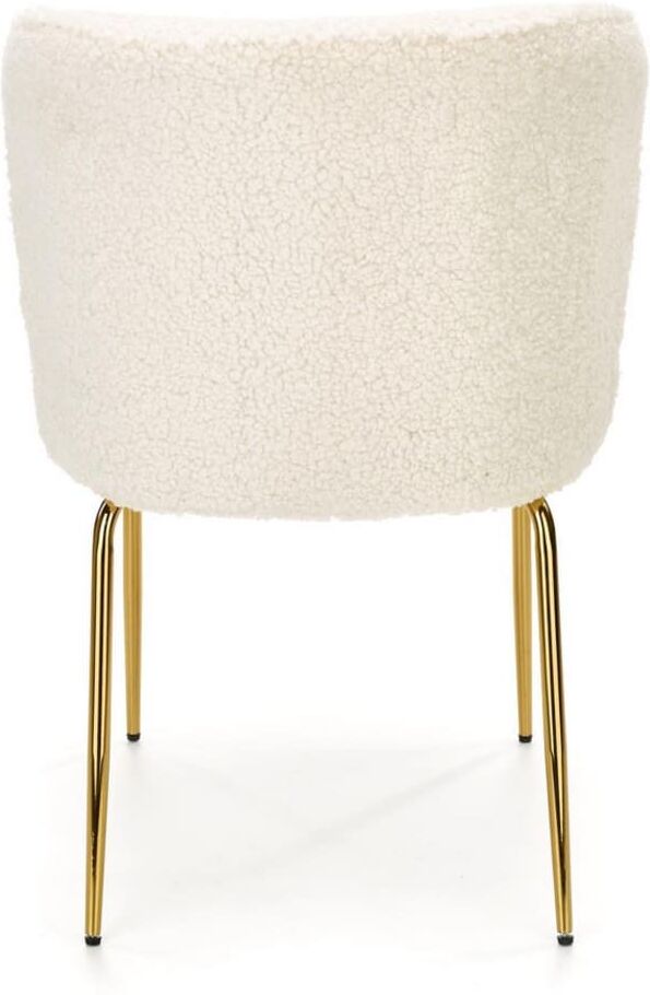 MSO Chaise design aspect fourrure de mouton crème Beige 64x80x54cm