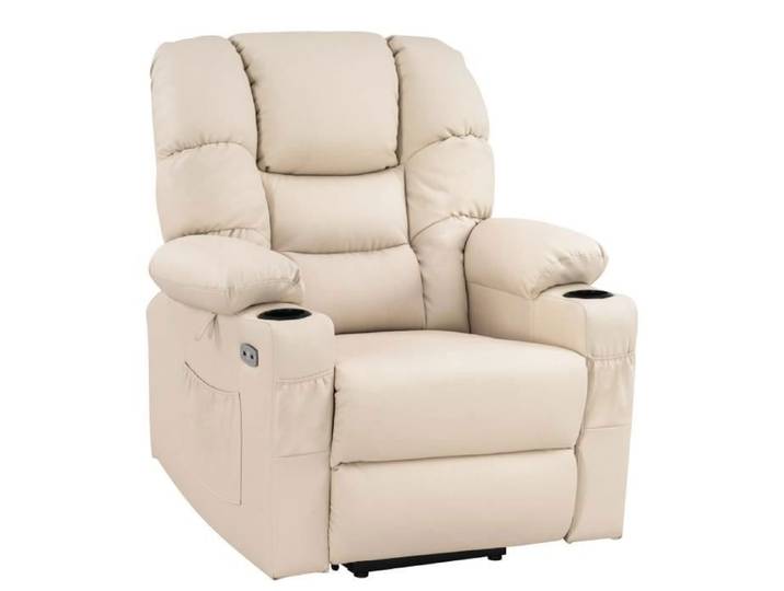 M MCombo Fauteuil électrique 7550CW avec 3 moteurs réglables séparément Fauteuil pour télé avec USB (crème)