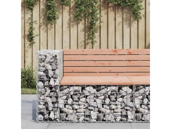 Banc jardin design gabion 92x71x65 5 cm bois massif de douglas 834381