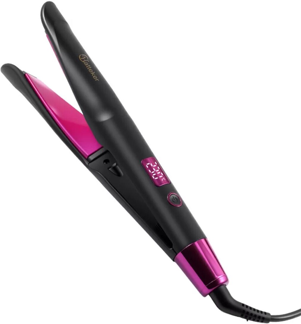 INF 2-in-1 Drehbares Glätteisen & Lockenstab - EU Stecker, Einstellbare Temperatur Rot