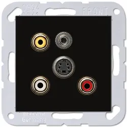 Jung Multimedia-Einsatz Cinch Audio/Composite Video/S-Video/ Miniklinke 3,5 mm (schwarz)