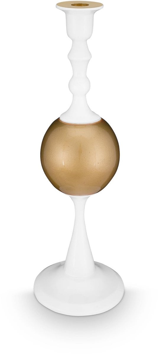 Pip Studio Kandelaar Sphere - Wit/Goud - Hoogte: 37 cm